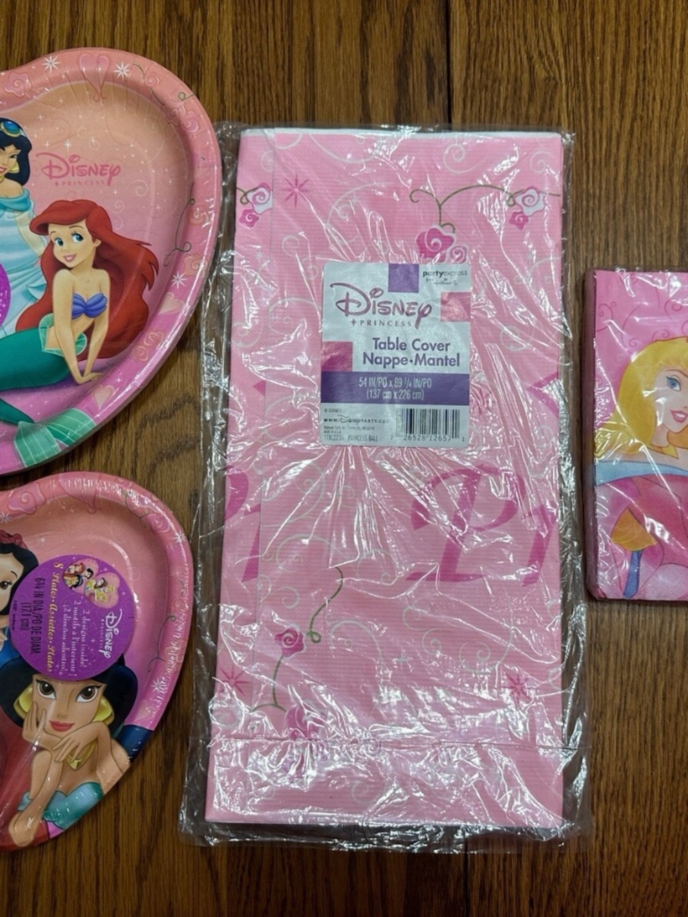 Disney Princess VTG 2004 Birthday Party Supplies Lot Hallmark Heart Plate Napkin